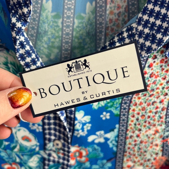 Hawkes & Curtis Paisley Pattern Fitted Satin Blouse - Picture 2 of 7